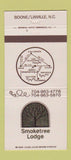 Matchbook Cover - Smoketree Lodge Boone Linville NC 30 Strike
