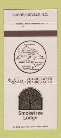 Matchbook Cover - Smoketree Lodge Boone Linville NC 30 Strike