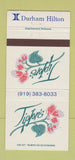 Matchbook Cover - Durham Hilton NC Tipton's 30 Strike