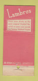 Matchbook Cover - Lambros Restaurant San Francisco CA WORN 30 Stick