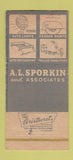 Matchbook Cover - AL Sporkin Chicago IL car lamps carriers  30 Strike