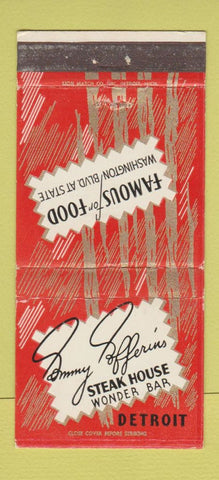 Matchbook Cover - Sammy Safferin's Steak House Detroit MI 30 Strike