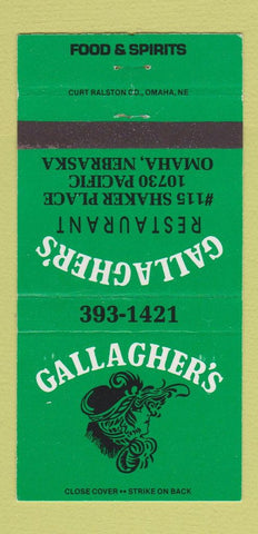 Matchbook Cover - Gallagher's Restaurant Omaha NE 30 Strike