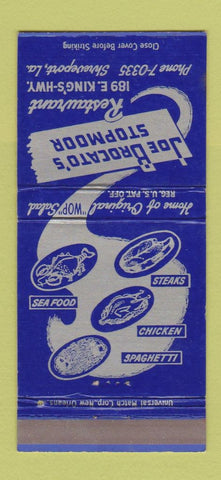 Matchbook Cover - Joe Brocato's Stopmoor Restaurant Shreveport LA 30 Strike