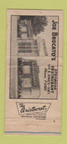 Matchbook Cover - Joe Brocato's Stopmoor Restaurant Shreveport LA 30 Strike