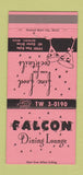 Matchbook Cover - Falcon Dining Lounge Detroit MI 30 Strike