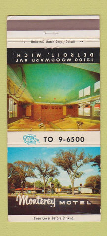 Matchbook Cover - Monterey Motel Detroit MI 30 Strike