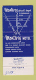Matchbook Cover - Monterey Motel Detroit MI 30 Strike
