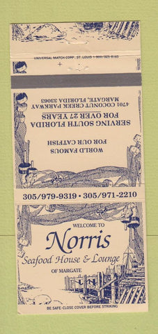 Matchbook Cover - Norris Seafood House Margate FL 30 Strike