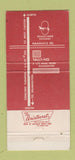 Matchbook Cover - Tally Ho Motor Lodge Washington DE 30 Strike