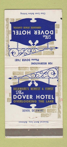 Matchbook Cover - Dover Hotel Dover DE 30 Strike