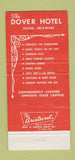 Matchbook Cover - Dover Hotel Dover DE 30 Strike
