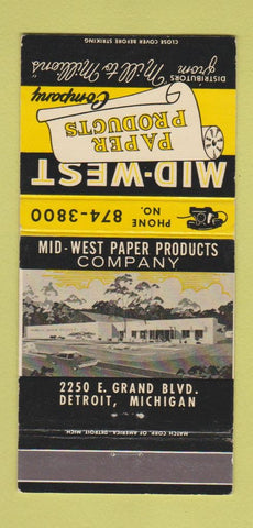 Matchbook Cover - Mid West Paper Products Detroit MI 30 Strike