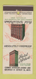 Matchbook Cover - Hotel Norton Detroit MI Windsor ON 21 Strike Feature