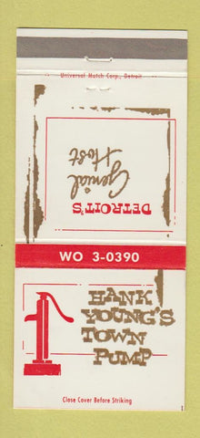 Matchbook Cover - Hank Young's Town Pump Detroit MI 30 Strike