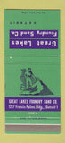 Matchbook Cover - Great Lakes Foundry Sand Detroit MI 30 Strike