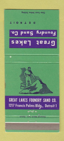 Matchbook Cover - Great Lakes Foundry Sand Detroit MI 30 Strike