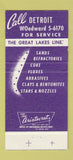 Matchbook Cover - Great Lakes Foundry Sand Detroit MI 30 Strike