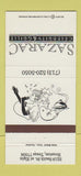 Matchbook Cover - Sazarac Celebrity Grill Houston TX 30 Strike