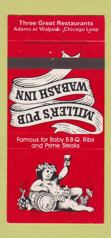 Matchbook Cover - Miller's Pub Wabash Inn Chicago IL 30 Strike
