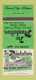 Matchbook Cover - The Plantation Traverse City MI 30 Strike