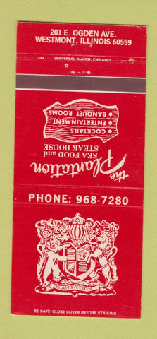 Matchbook Cover - Plantation Seafood Steak Westmont IL 30 Strike