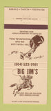 Matchbook Cover - Big Jim's Silver Dollar Saloon New Orleans LA 30 Strike