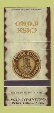 Matchbook Cover - Casa D Oro Niagara Falls ON 30 Strike