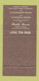 Matchbook Cover - Casa D Oro Niagara Falls ON 30 Strike