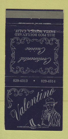 Matchbook Cover - Valentino Restaurant Santa Monica CA 30 Strike