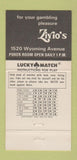 Matchbook Cover Italian Gardens Restaurant Zirio's Lounge Billings MT 30 Strike