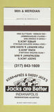Matchbook Cover - Jacks Are Better Restaurant Indianapolis IN 30 Strike