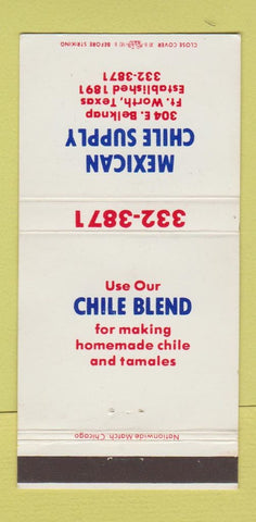 Matchbook Cover - Mexican Chile Supply Fort Worth TX WEAR 30 Strike