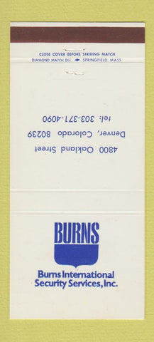 Matchbook Cover - Burns Security Denver Colorado 30 Strike