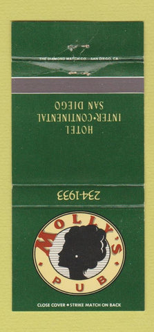 Matchbook Cover - Molly's Pub Hotel Inter Continental San Diego CA 30 Strike