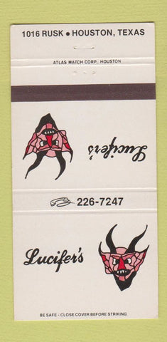 Matchbook Cover - Lucifer's Houston TX devil 30 Strike