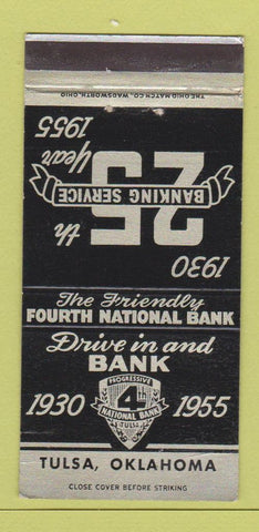 Matchbook Cover - Fourth National Bank Tulsa OK 1955 30 Strike