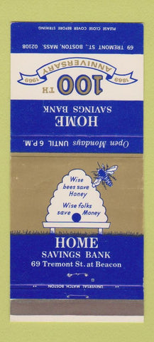 Matchbook Cover - Home Savings Bank Boston MA 1969 WEAR 30 Strike