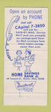 Matchbook Cover - Home Savings Bank Boston MA 1969 WEAR 30 Strike