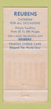 Matchbook Cover - Reubens New York City restaurant WEAR 30 Strike