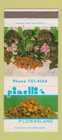 Matchbook Cover - Pinelli's Flowers San Francisco CA 30 Strike