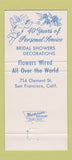 Matchbook Cover - Pinelli's Flowers San Francisco CA 30 Strike