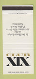 Matchbook Cover - Club XIX Pebble Beach CA Del Monte Lodge 30 Strike