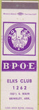 Matchbook Cover - Matchbook Cover Elks Club Brinkley AR