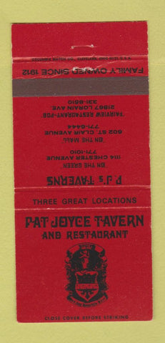 Matchbook Cover - Pat Joyce Tavern Cleveland OH 30 Strike