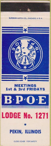 Matchbook Cover - Matchbook Cover Elks Club Pekin IL