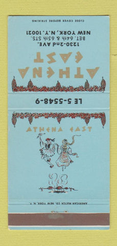 Matchbook Cover - Athena East Restaurant New York City 30 Strike