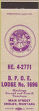 Matchbook Cover - Matchbook Cover Elks Club Shelby MT