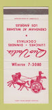 Matchbook Cover - Quo Vadis Restaurant Los Angeles CA 30 Strike