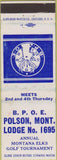 Matchbook Cover - Matchbook Cover Elks Club Polson MT